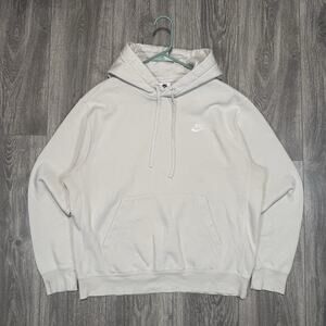 Nike Sportswear Club Fleece Pullover Hoodie Mens Medium Light Bone BV2654-072